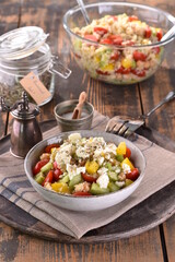 Greek salad with couscous