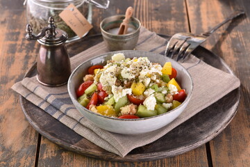Greek salad with couscous