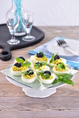 Stuffed eggs with pesto