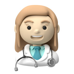 3d doctor female icon avatar illustration 