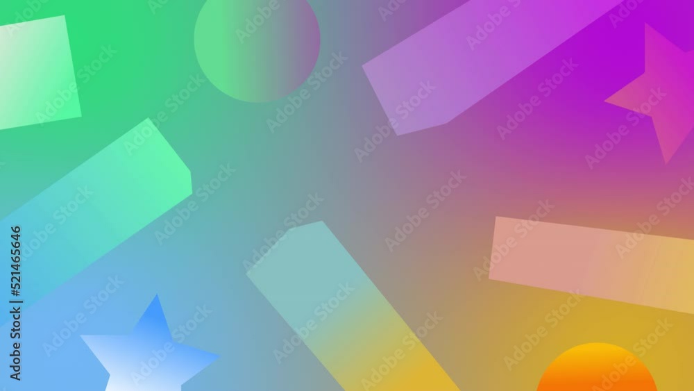 Poster 4k. abstract motion move wiggle object start rectangle circle.