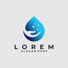 water care logo vector design template