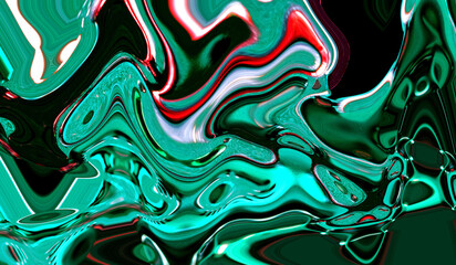 Dark green, red, white abstract vector illustration. Fluid colorful background template.