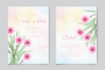 beautiful floral wreath wedding invitation card template