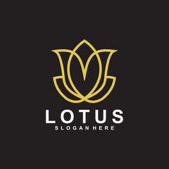abstract lotus logo vector design template