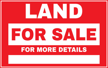 Land for sale sign vector