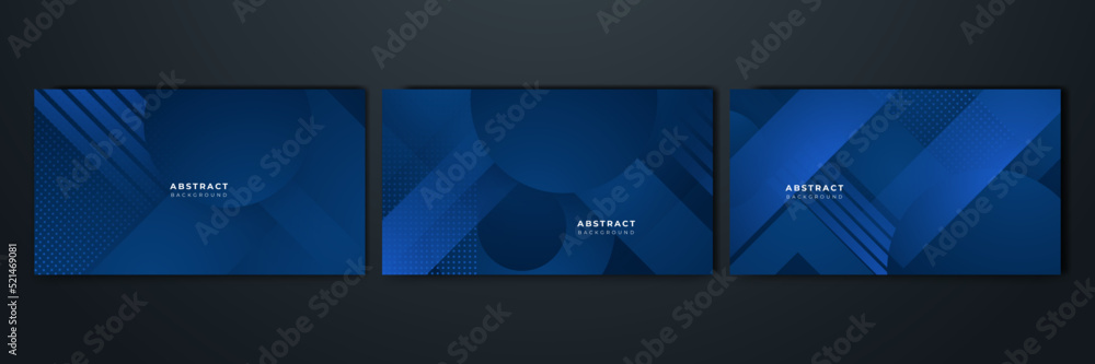 Wall mural abstract background design with blue geometric shapes. modern dark blue background. vector abstract 