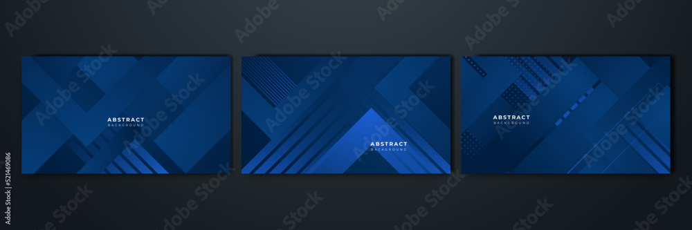 Wall mural abstract background design with blue geometric shapes. modern dark blue background. vector abstract 