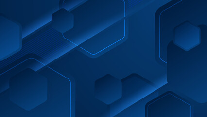 Abstract blue background poster with dynamic lights. Technology network vector illustration.