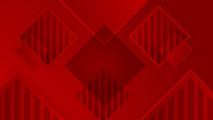 Abstract red background with geometric shapes and space for text.