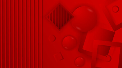 Abstract red background with geometric shapes and space for text.