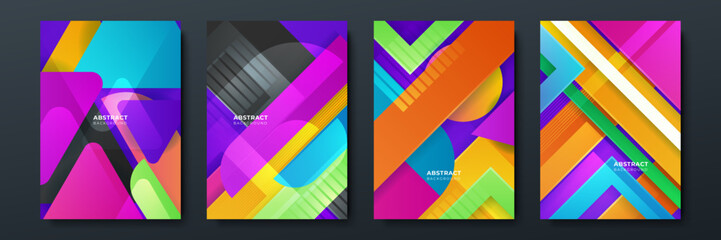 Obraz na płótnie Canvas Colourful abstract background for poster, cover, brochure, presentation, annual report. Colorful geometric background, vector illustration. Modern wallpaper design for social media, idol poster.