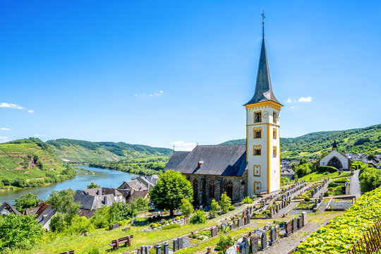 Moselschleife in Bremm, Mosel, Rheinland-Pfalz, Deutschland 