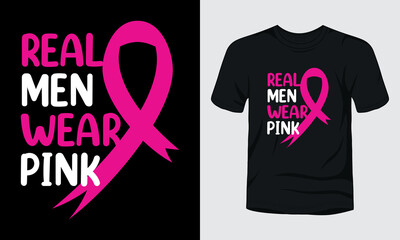 Real men wear pink typography t-shirt design.