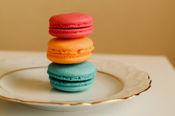 macaroons on a wooden table