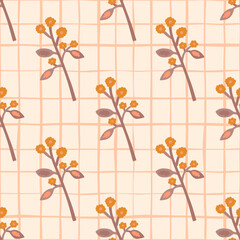 Strange flower seamless pattern. Contemporary botanical floral ornament. Creative plants endless wallpaper.