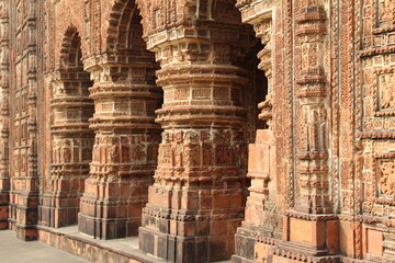 terracotta sculpture of a temple from Bishnupur Bankura district of West Bengal India.