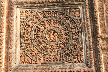 terracotta sculpture of a temple from Bishnupur Bankura district of West Bengal India.