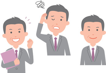 中堅ビジネスマン　色々な表情3