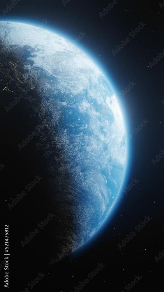 Wall mural vertical 3d illustration of the planet earth from space