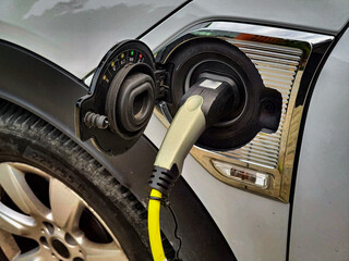 Eco electric car charging battery energy