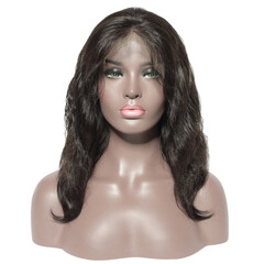 wavy black human hair weaves extensions lace wigs on mannequin