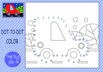 children's educational game. logic tasks. mathematics. coloring book. connect the dots. cars.