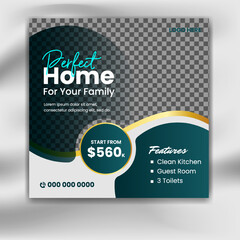 Real estate house agency social media template. square banner real estate sale promotion post