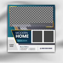 Real estate house agency social media template. square banner real estate sale promotion post