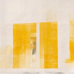Abstract yellow building painting on canvas 