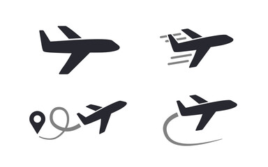 Airplane or plane flight vector icon