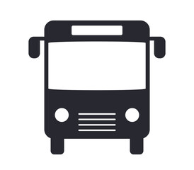 Bus symbol and bus stop sign icon