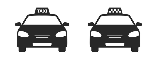 Taxi city car taxicab vector icon - obrazy, fototapety, plakaty