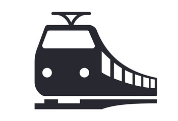 Train and tram railroad central station vector icon - obrazy, fototapety, plakaty
