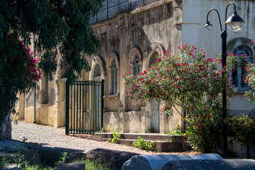 Entrance to the garden of Lipari castle, Italy