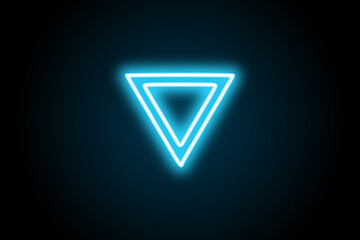 Fototapeta premium Alchemy water glowing neon symbol on black background 