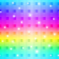 Rainbow shiny abstract checkered pattern