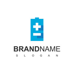 Fototapeta premium Electric Logo using Battery Icon