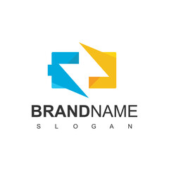 Obraz premium Electric Logo using Battery Icon