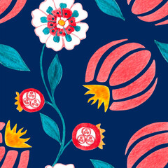 collection of seamless patterns with
Turkish motifs in watercolor technique