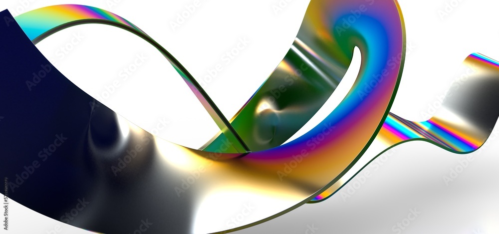 Poster fluid design twisted shapes holographic 3d abstract background iridescent wallpaper
