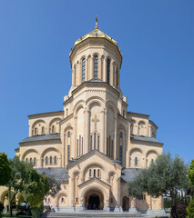 Fototapeta na wymiar The Holy Trinity Cathedral in Tbilisi (south façade), Georgia