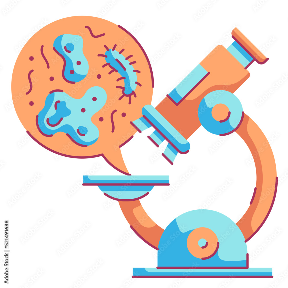 Wall mural microscope flat icon