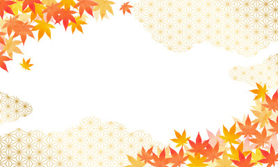 秋・敬老の日・背景・雲・お歳暮・Japanese style・和柄・麻の葉・伝統・模様
