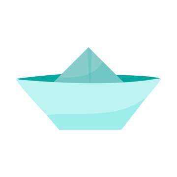 paper ship. Origami. Vector illustration isolated on white background.