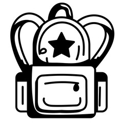 Naklejka premium backpack glyph icon
