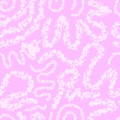 vector rough ethnic ripple white brush stroke lines seamless pattern on pink