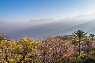 sunset in the mountains