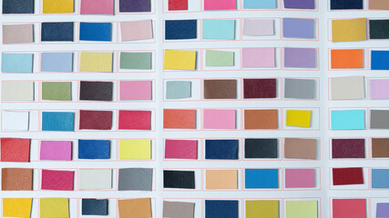 High quality sample book of top grain saffiano leather for leather industry.