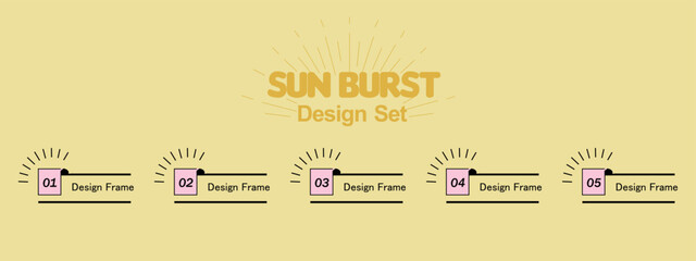 Sunburst Design Set Simple Heading Frame Set